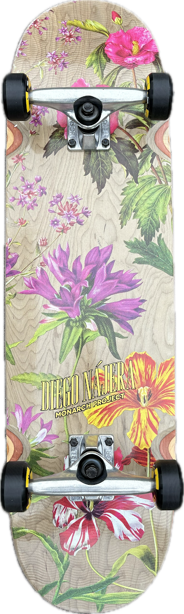 Monarch Project Diego Najera Botanic 90's Shape Complete Skateboard 8.375" X 31.6"