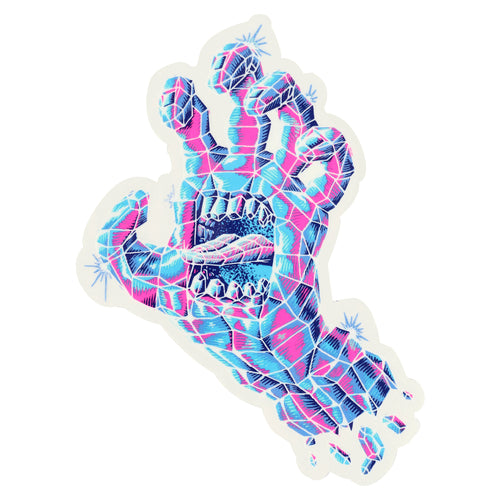 Santa Cruz Crystal Hand Sticker Clear 4" X 2.875"