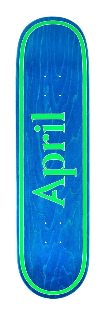 APRIL TEAM OG LOGO BLUE/GREEN SKATEBOARD DECK 8.25