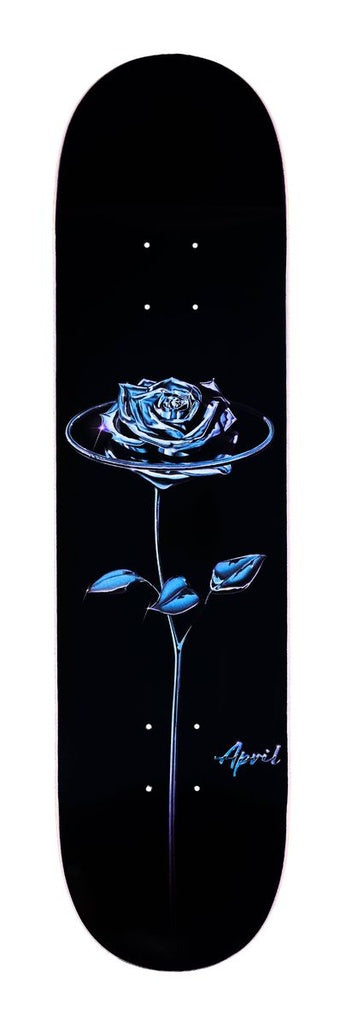 APRIL TEAM CHROME ROSE BLACK SKATEBOARD DECK 8.12
