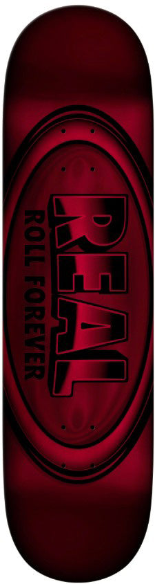 REAL TEAM DBX OVAL RED FOIL SKATEBOARD DECK 8.38