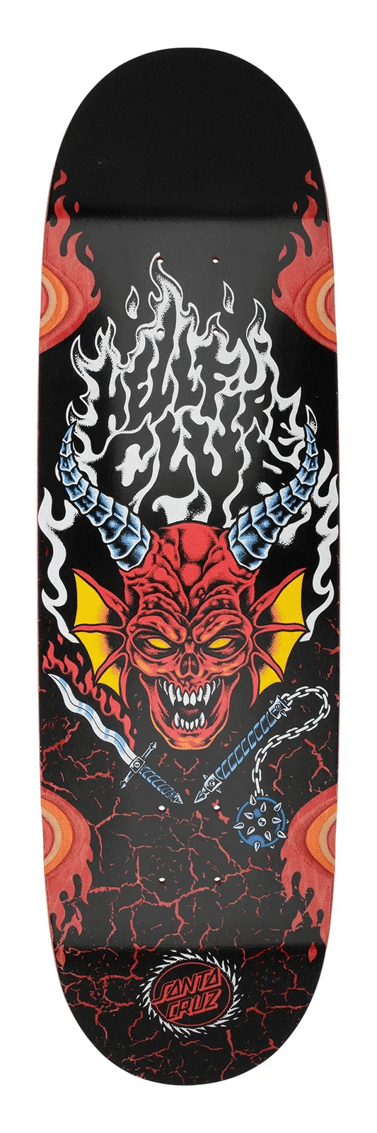 9in Stranger Things Hellfire Club Flames Santa Cruz Skateboard Deck