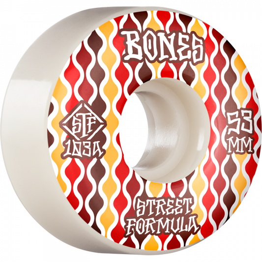 BONES WHEELS STF SKATEBOARD WHEELS RETROS 53MM V2 LOCKS 103A 4PK
