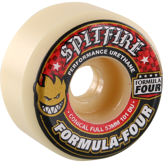 Spitfire F4 Conical Full 53mm Wheel Set White/Red