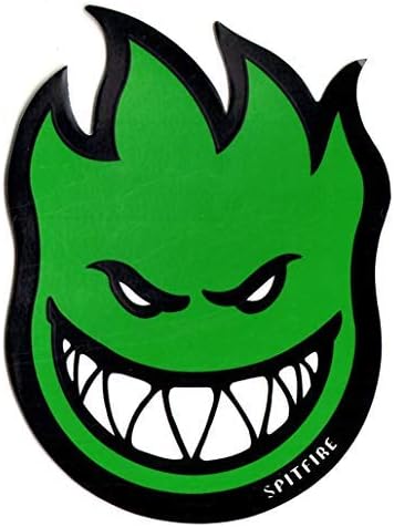 Spitfire Big Head Green Skateboard Sticker medium 4"X 6"