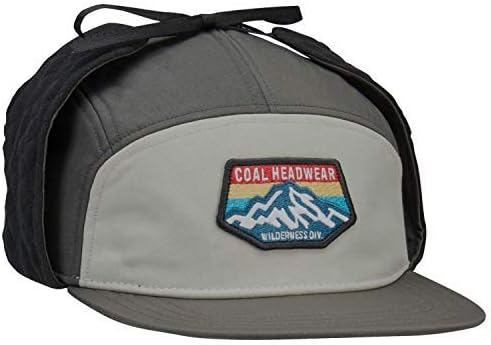 Coal Tracker 5-Panel Quilted Earflap Flannel Lined Hat, Charcoal, Medium
