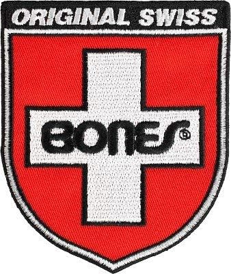 Powell Peralta Bones Bearings Swiss Shield Patch Single 3" Wide X 3.5"