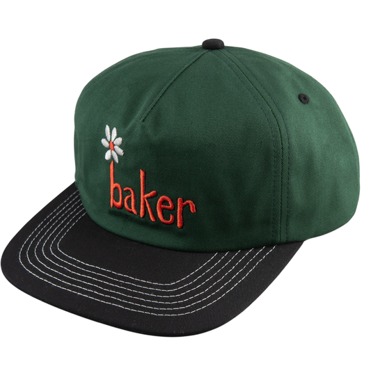 BAKER SKATEBOARDS DAISY SNAPBACK HAT GREEN/BLACK OSFM
