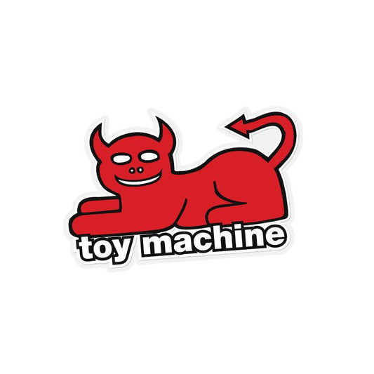 Toy Machine Devil Cat Sticker 4" Red