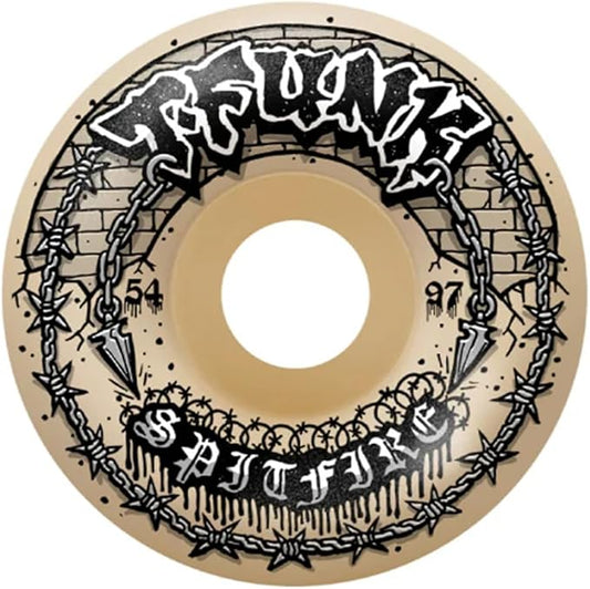 Spitfire Skateboard Wheels 54mm F4 97A T-Funk Raw Radial full