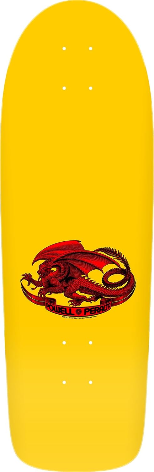 Powell Peralta Bruce Lee Skull & Nunchucks Collab Skateboard Deck, Yellow, 10" x 30"