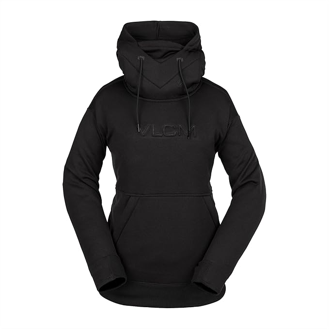 Volcom Women's Standard Riding Hydro Hoodie Fleece Snowboard Sweatshirt, Black Size Large