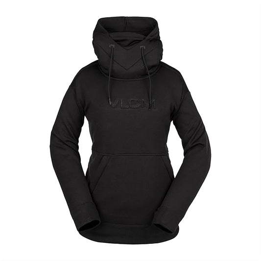 Volcom Women's Standard Riding Hydro Hoodie Fleece Snowboard Sweatshirt, Black Size Large