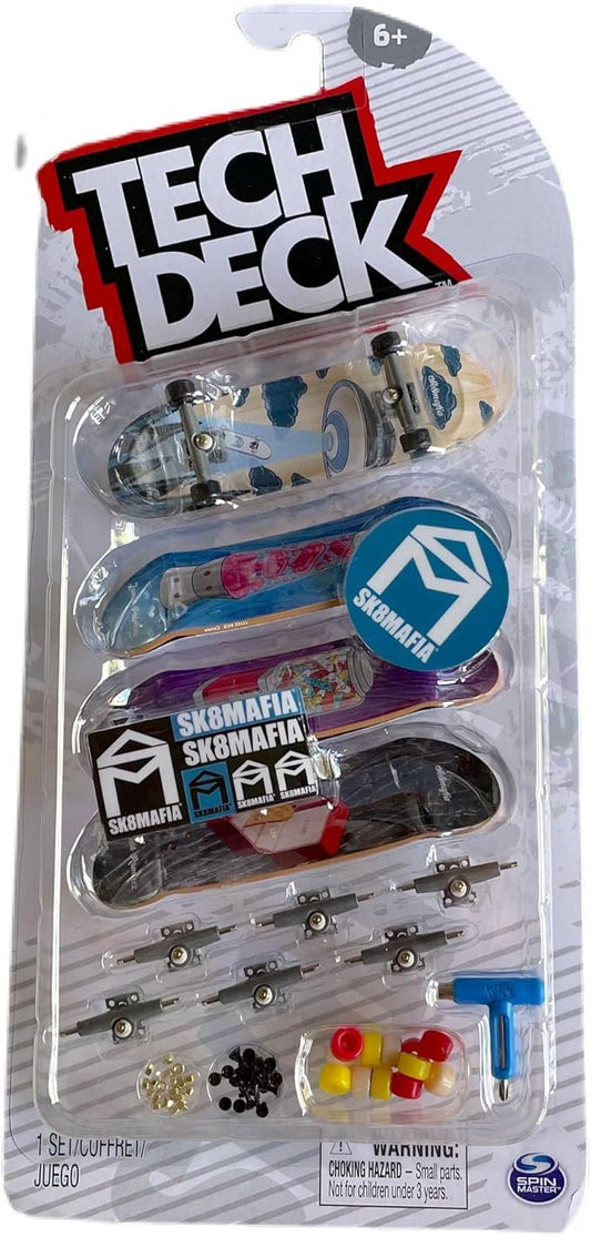 Tech Deck Deluxe Sk8shop 4 Pack Mini Skateboard Fingerboard Multi (SK8MAFIA)