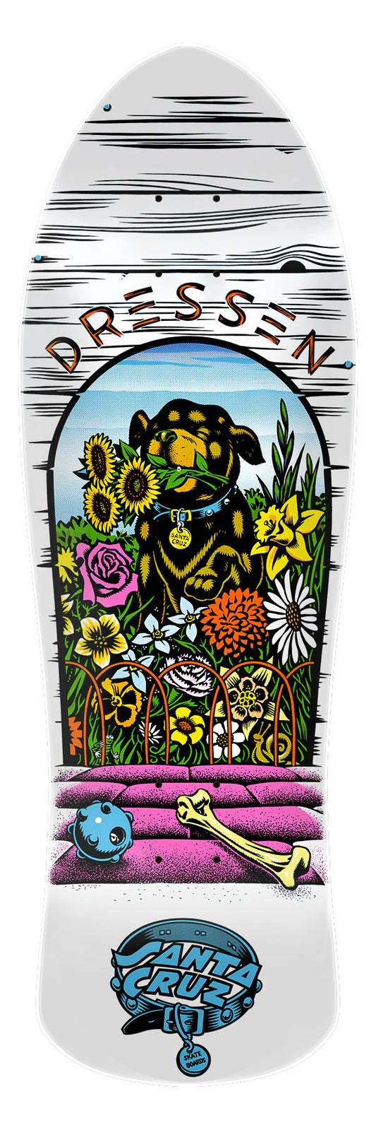 Santa Cruz 9.5in Dressen Pup Reissue Skateboard Deck