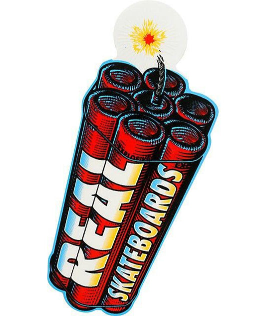 Real Skateboards Dynamite Sticker 8" X 3.25"