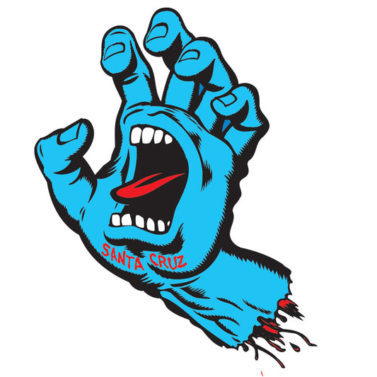 Santa Cruz Screaming Hand Sticker Blue 7.9" X 10.0"