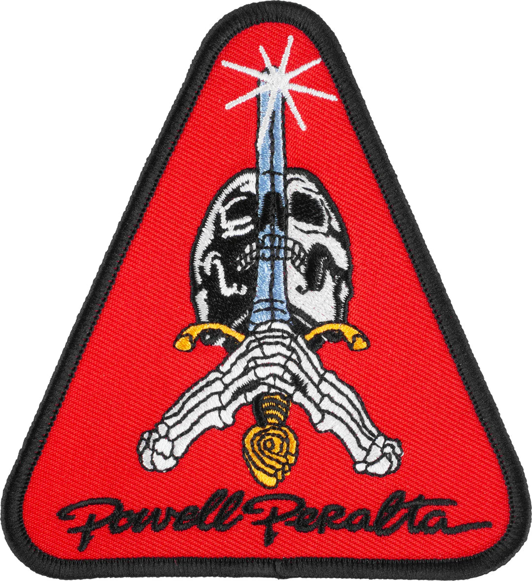 Powell Peralta Skull And Sword Red Triangle Patch