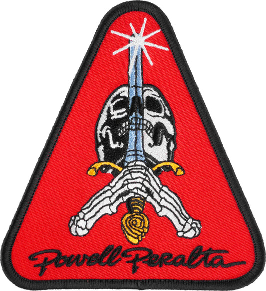 Powell Peralta Skull And Sword Red Triangle Patch