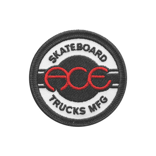 Ace Skateboard Trucks MFG Seal Patch 2.5" Black, white, red