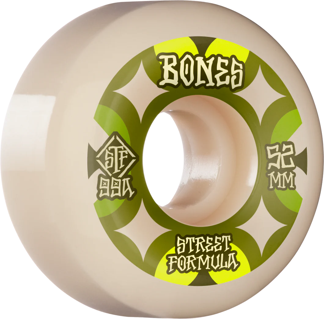 BONES WHEELS STF SKATEBOARD WHEELS RETROS 52MM V5 SIDECUT 99A 4PK