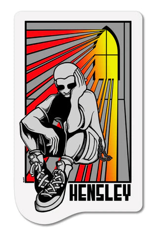 MATT HENSLEY STAINED GLASS DECAL Red/Yellow Fade