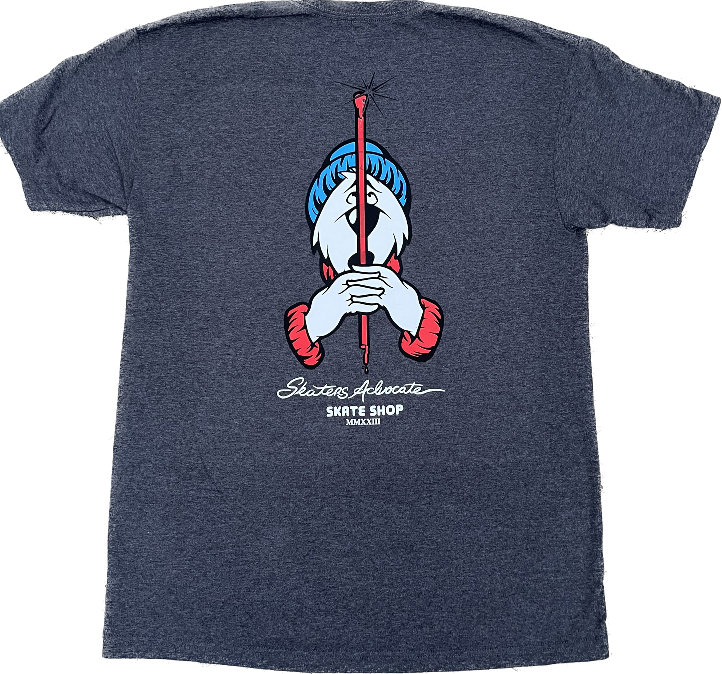 Skaters Advocate Slurpee Bear and Straw Powell Peralta Spoof T-Shirt Ash Grey