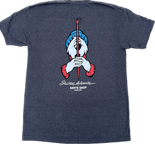 Skaters Advocate Slurpee Bear and Straw Powell Peralta Spoof T-Shirt Ash Grey