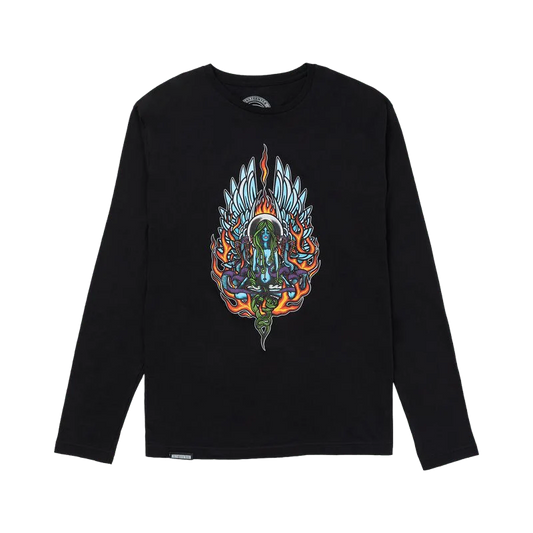 1910 FREYA MEN'S LONG SLEEVE T-SHIRT BLACK