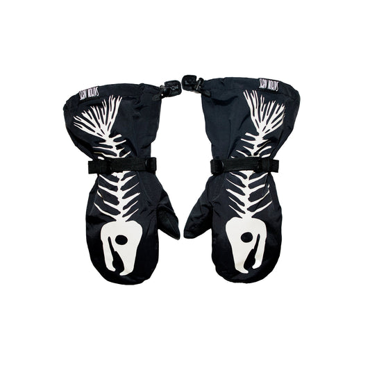 Salmon Arms Overmitt Bones Black/White Snowboarding Mittens 2025