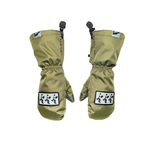 Salmon Arms Retro Salmon Breach Green Snowboarding Mittens 2025