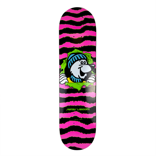 Skaters Advocate Ripper Bear Pink, Green, Black 31.875" X 8.0" Skateboard Deck