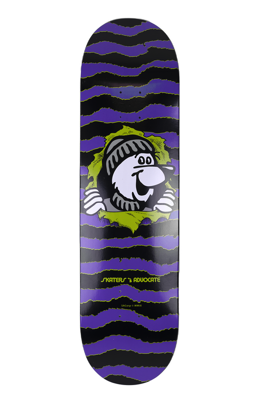 Skaters Advocate Ripper Bear Purple, Black, Green 32.125" X 8.5" Skateboard Deck