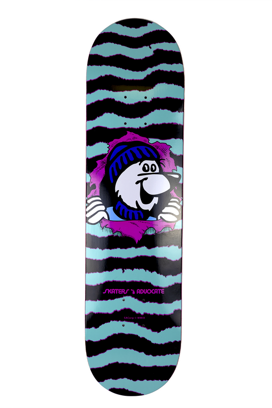 Skaters Advocate Ripper Bear Turquoise, Pink, Black 31.875" X 8.0" Skateboard Deck