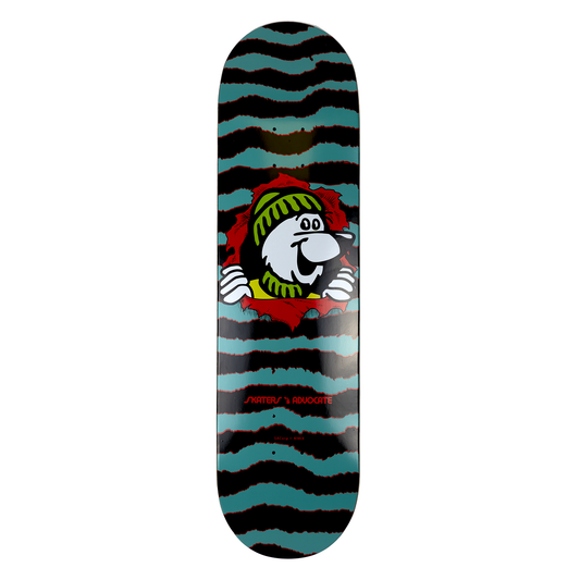 Skaters Advocate Ripper Bear Blue, Black, Red 32" X 8.25" Skateboard Deck