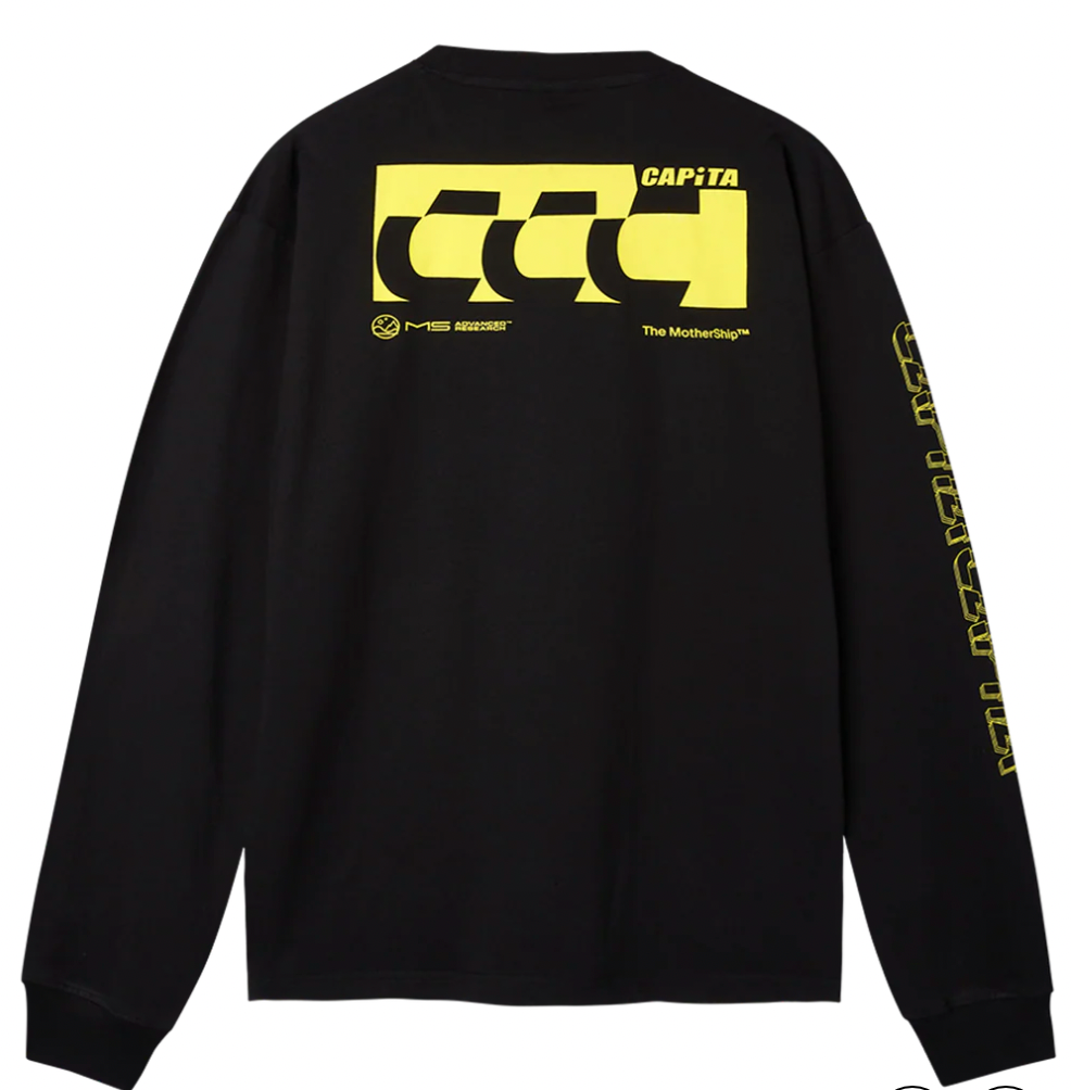 Mothership Long Sleeve Tee Black Neon