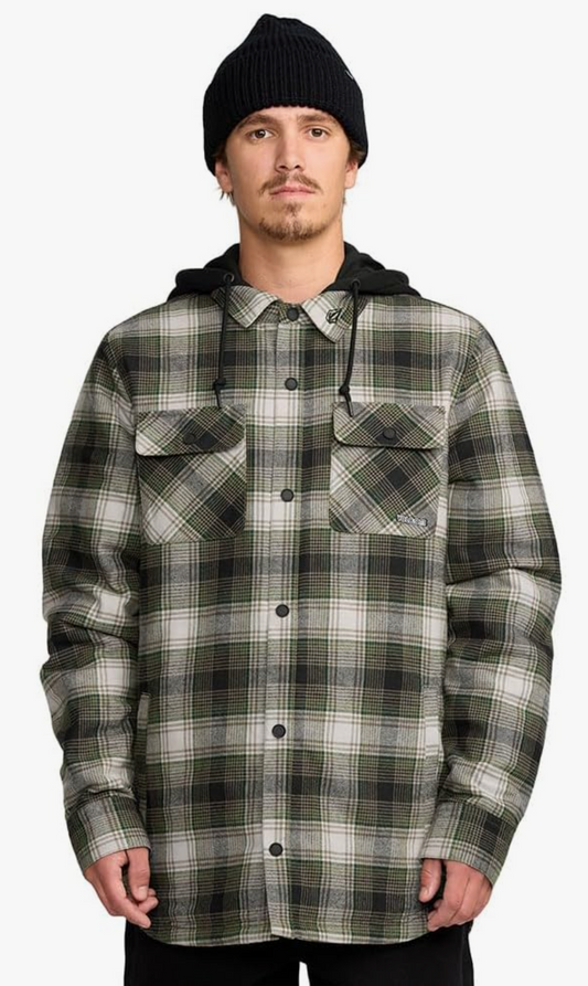 Men's Volcom Kenson Insulated Flannel 2026 Black Green
