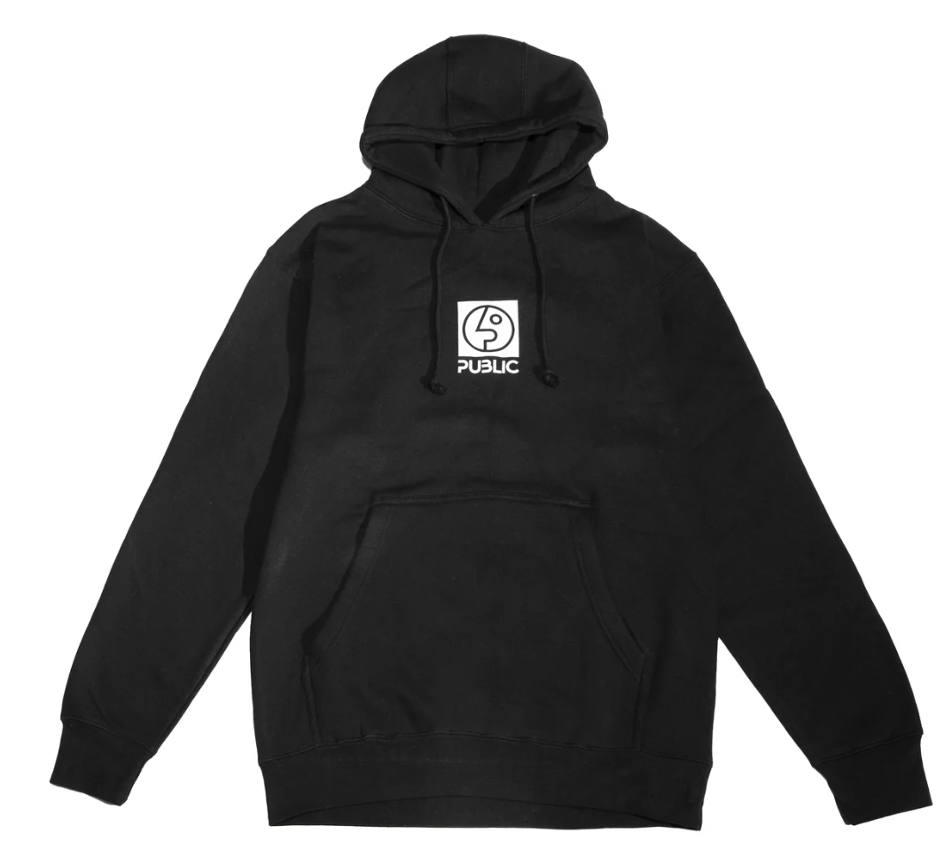 Public Snowboards Box Logo Hoodie Black