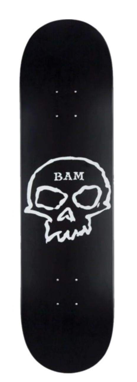 Zero Skateboards Bam Margera Single Skull Black / White Skateboard Deck