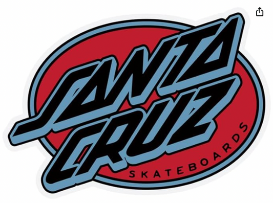 Oval Outline Dot 5in Santa Cruz Sticker
