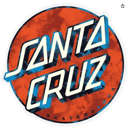 Santa Cruz Skateboard Mylar Sticker Wash Dot Multi 3"