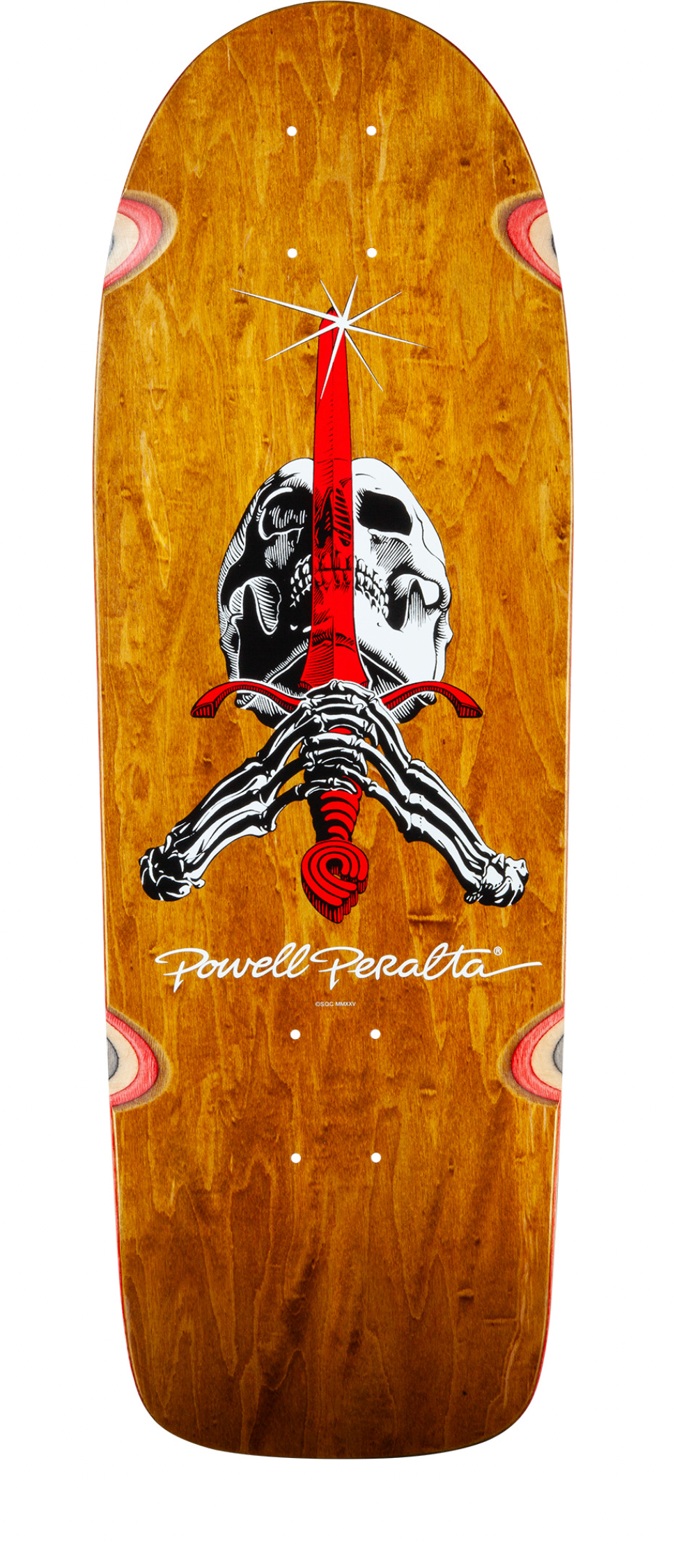 Powell Peralta Skateboard Deck OG Skull and Sword Brown Stain Old