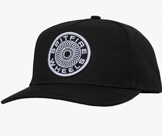 Spitfire Wheels Hat Classic 87 Swirl Patch Snapback Black/Black/White
