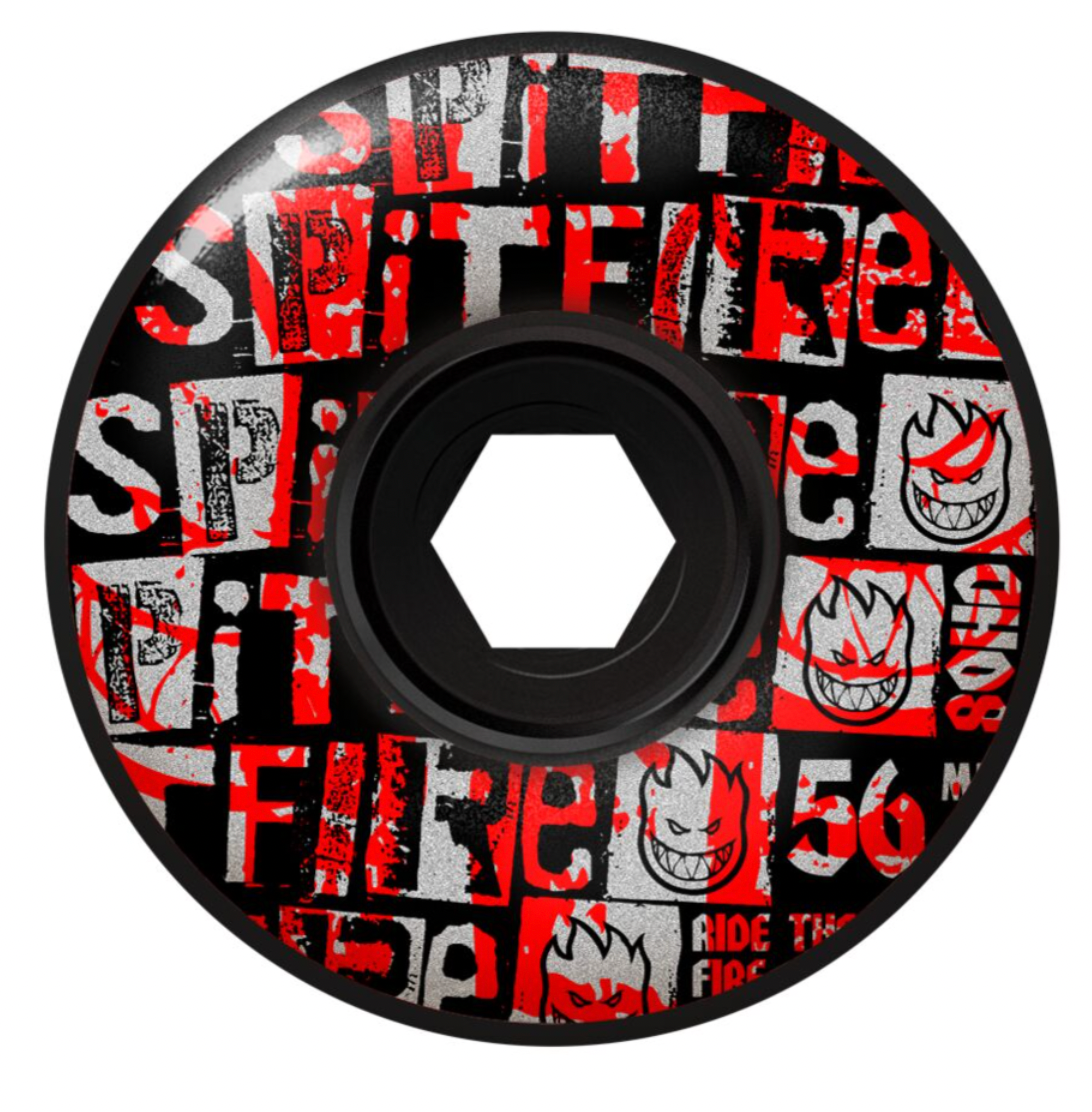 SPITFIRE 80HD RANSOM RADIAL FULL BLACK 56MM (Set of 4)