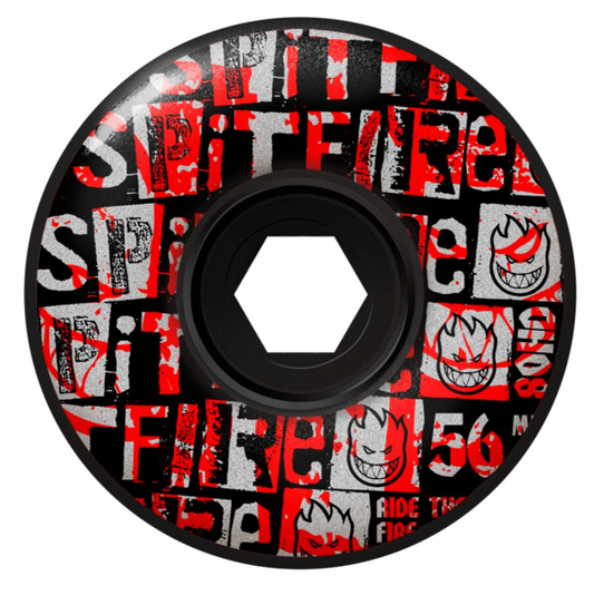 SPITFIRE 80HD RANSOM RADIAL FULL BLACK 56MM (Set of 4)