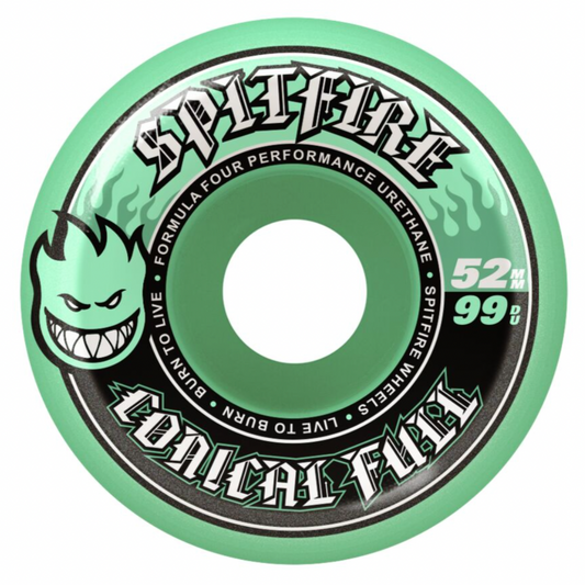 SPITFIRE FORMULA FOUR CONICAL FULL TEAL 52MM 99D (Set of 4)