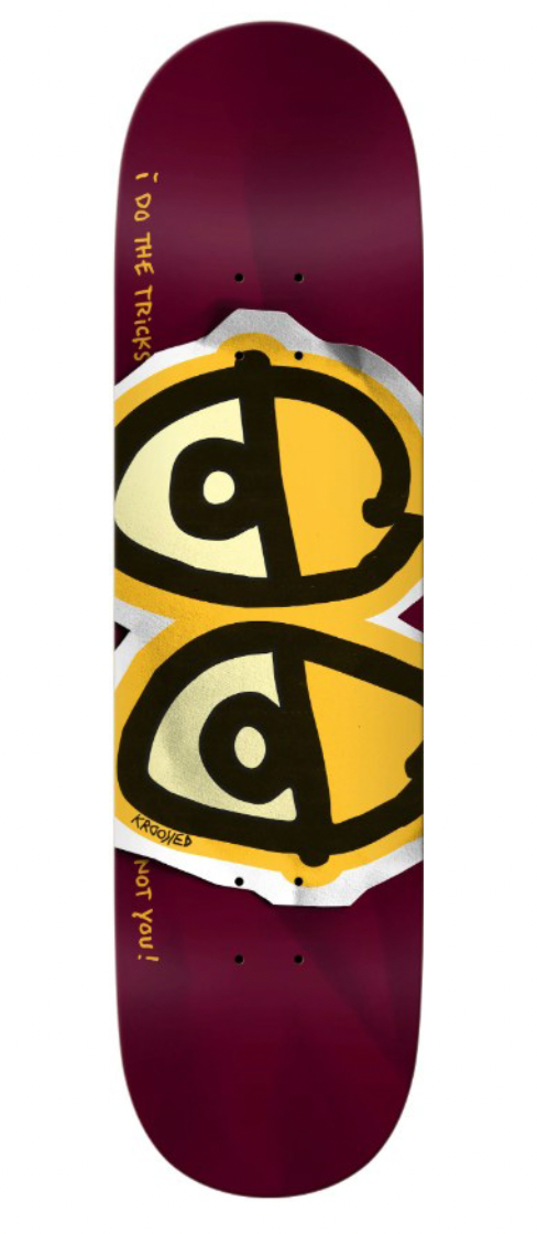 KROOKED TEAM DBX EYES WINE DECK 8.50 SKATEBOARD DECK
