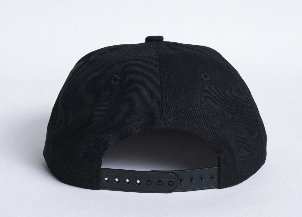 AUTUMNHEADWEAR TWILL FIVE PANEL SNAPBACK - BLACK