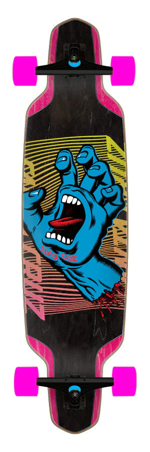 Santa Cruz Split Hand Drop Down Long Board Cruzer 9.50in x 37.52in