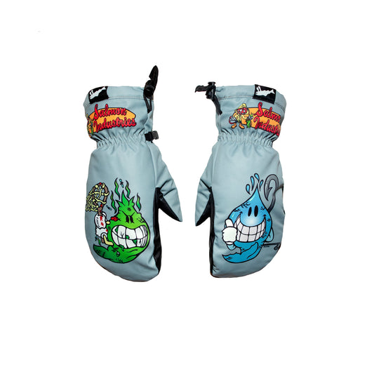 Team Mitt - Salmon Industries Grey Snowboard Mittens 2025